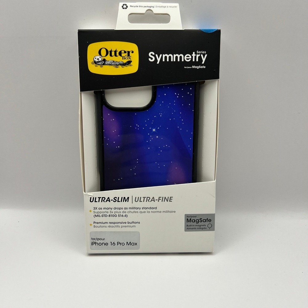 OtterBox Symmetry iPhone 16 Pro Max Case MagSafe Starlight Purple Blue Galaxy